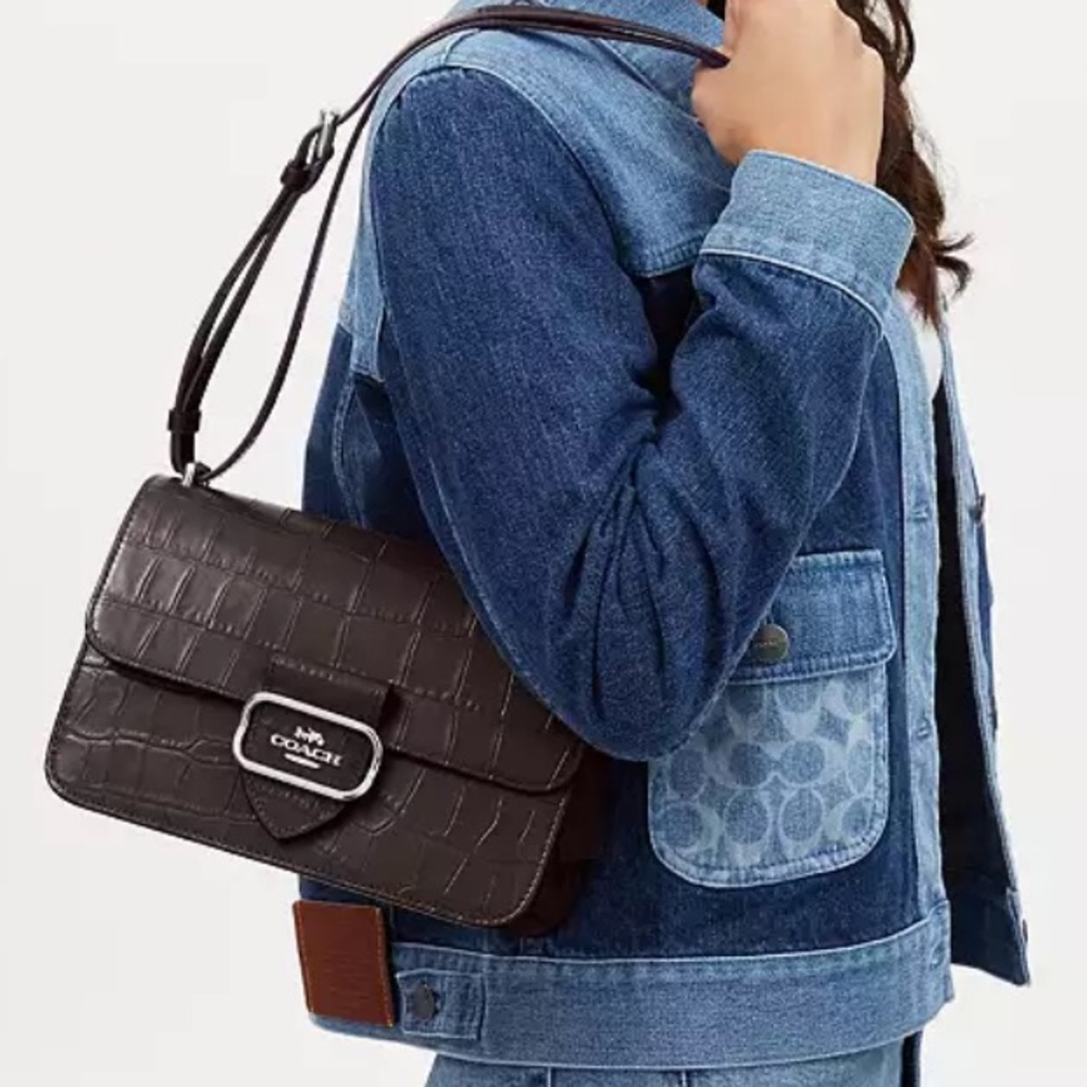 Coach Large Morgan Crossbody Bag in Amethyst/Silver